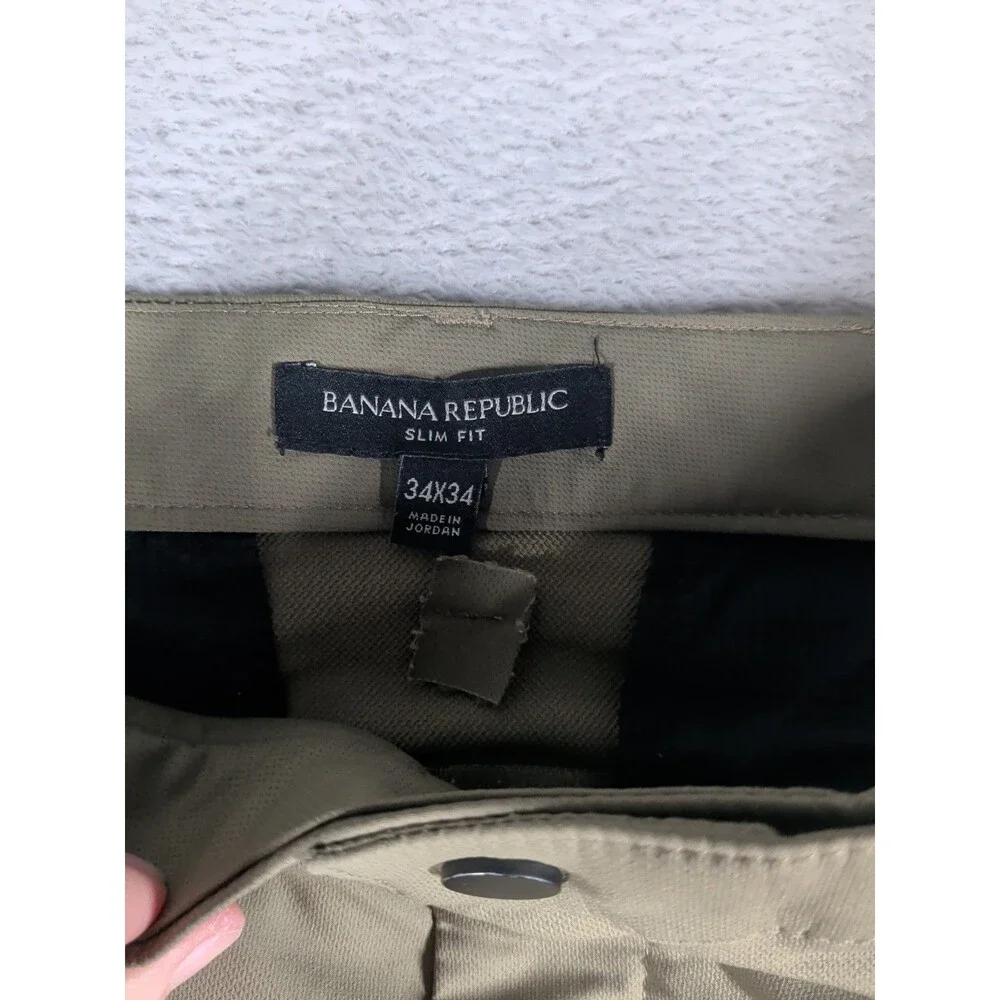 Banana Republic Slim City Pant 34x34 Commuter Stretch Cliff Rock slim fit